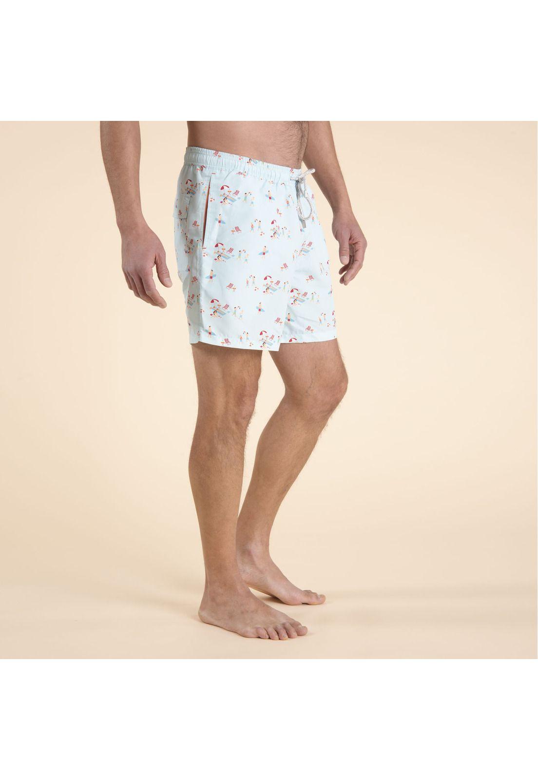 Traje De Baño Hombre Izam Celeste Claro-1