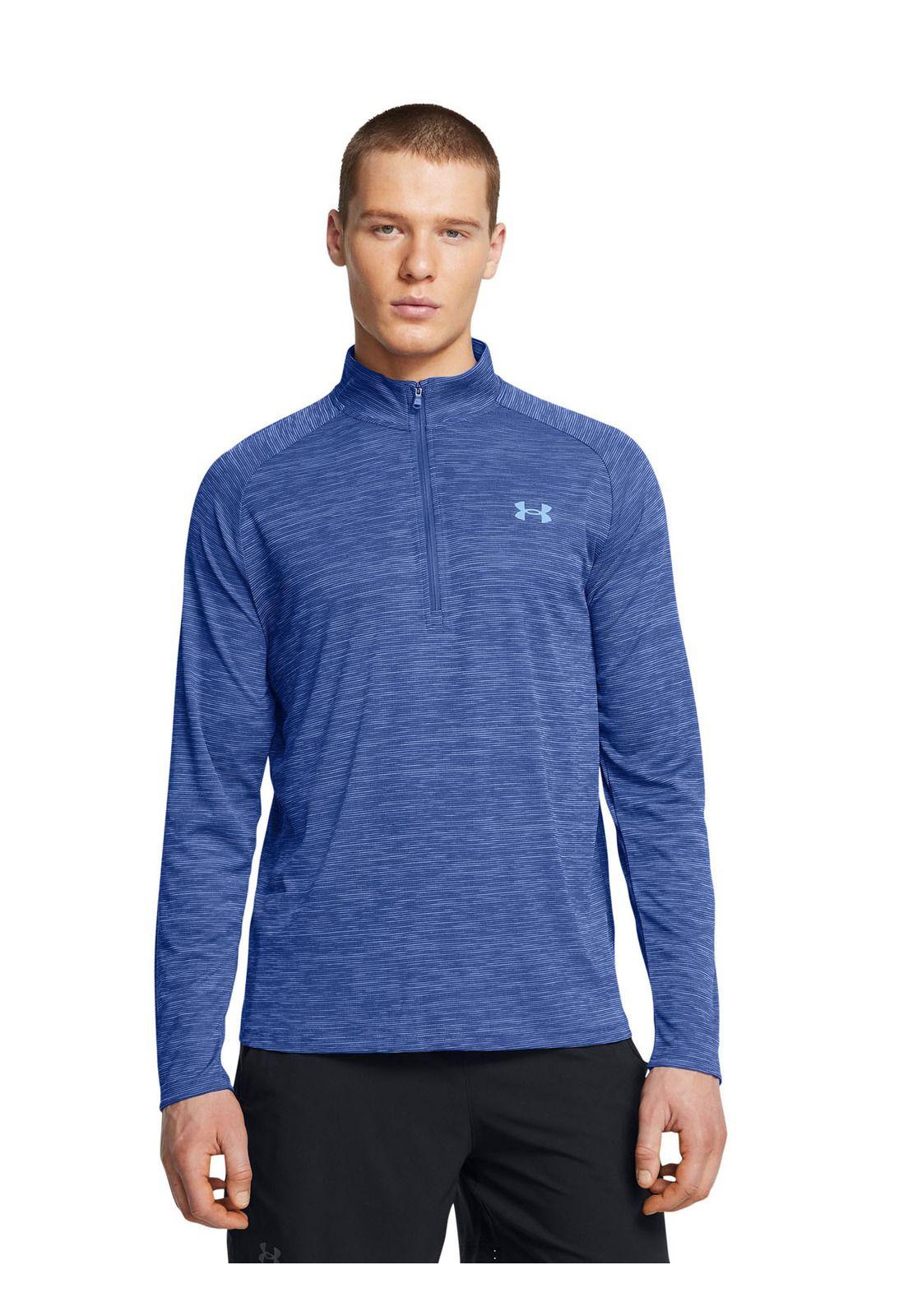 Polerón UA Tech ½ zip para hombre Azul-3