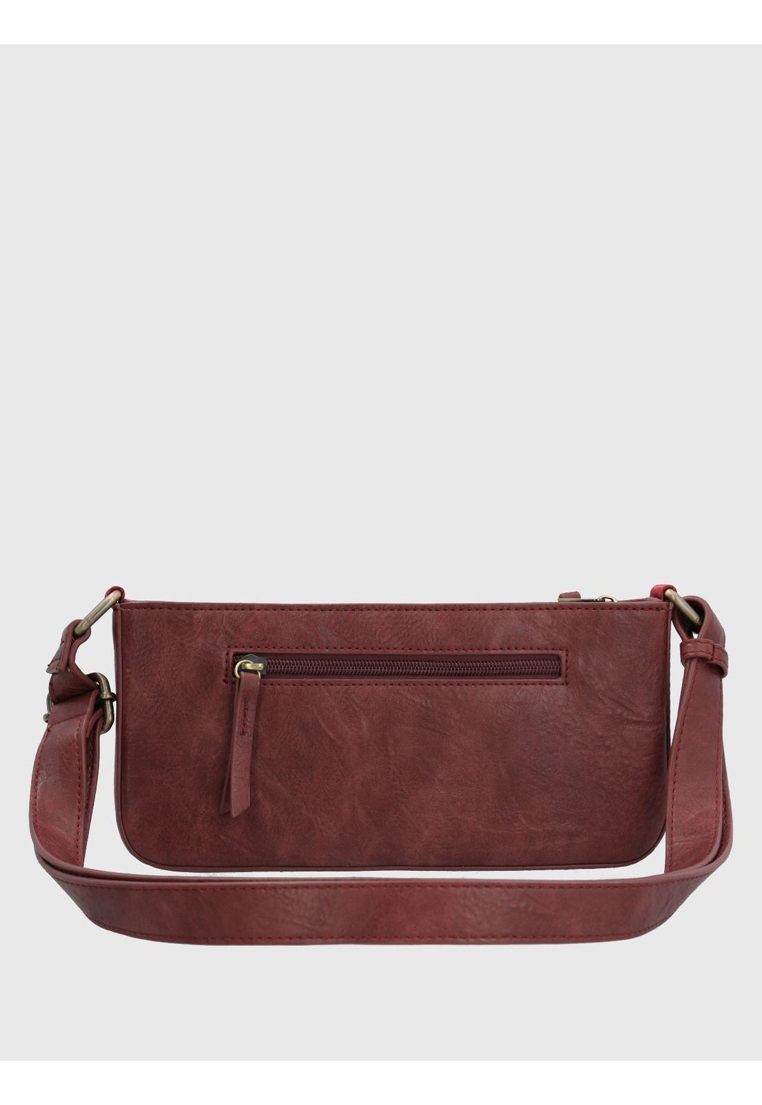 Cartera Ecocuero Mujer Drina Cross Rojo-2