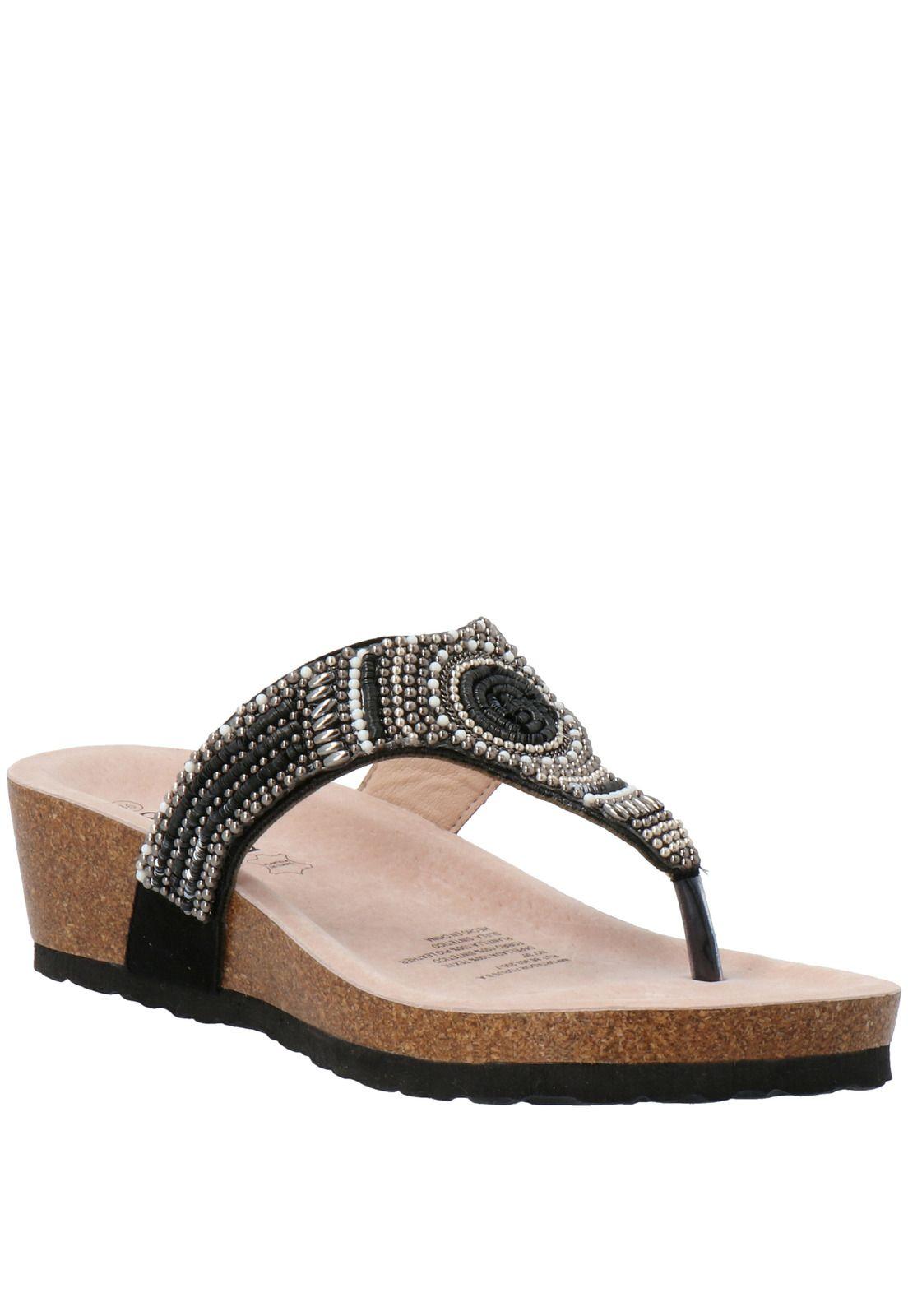 Sandalia Mujer Beads Negro-0