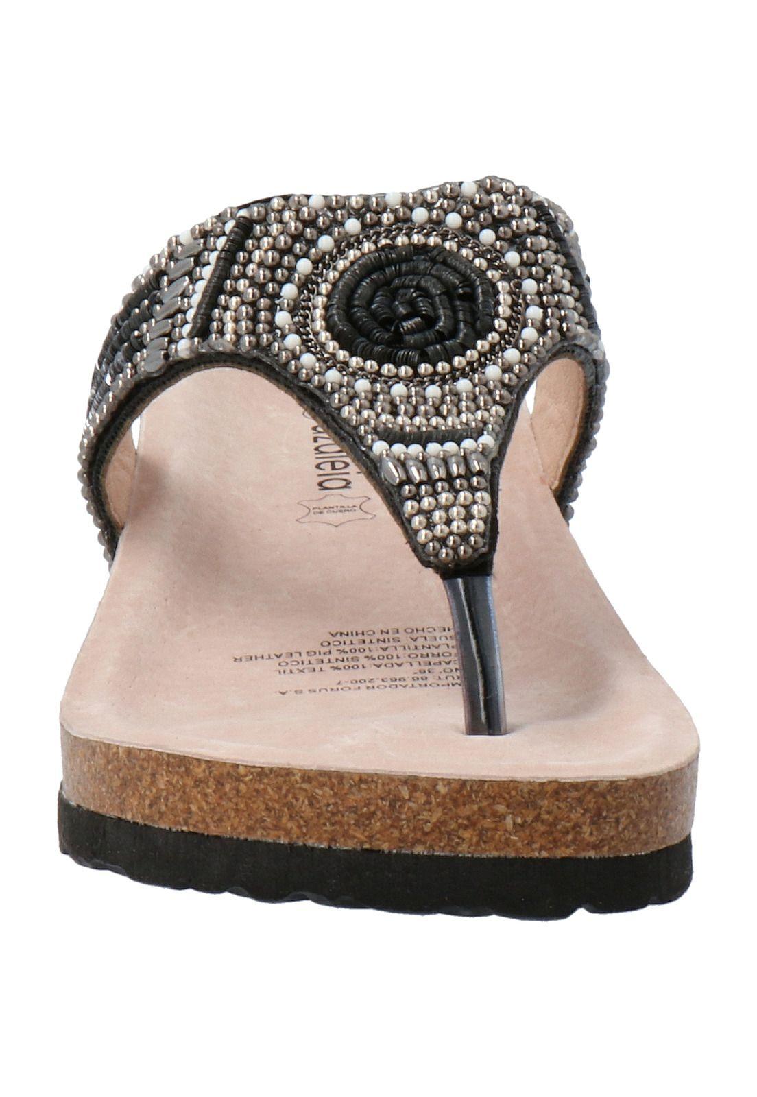 Sandalia Mujer Beads Negro-2