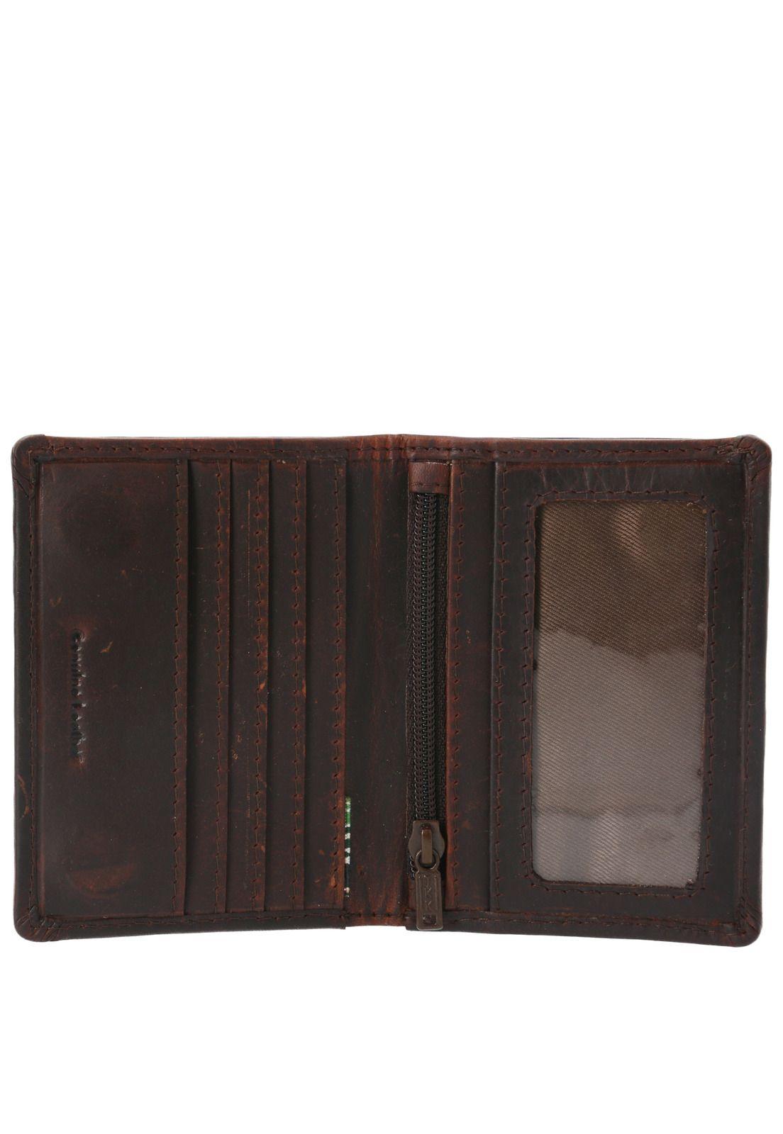 Billetera Cuero Hombre TC Bifold Magnet Café-2