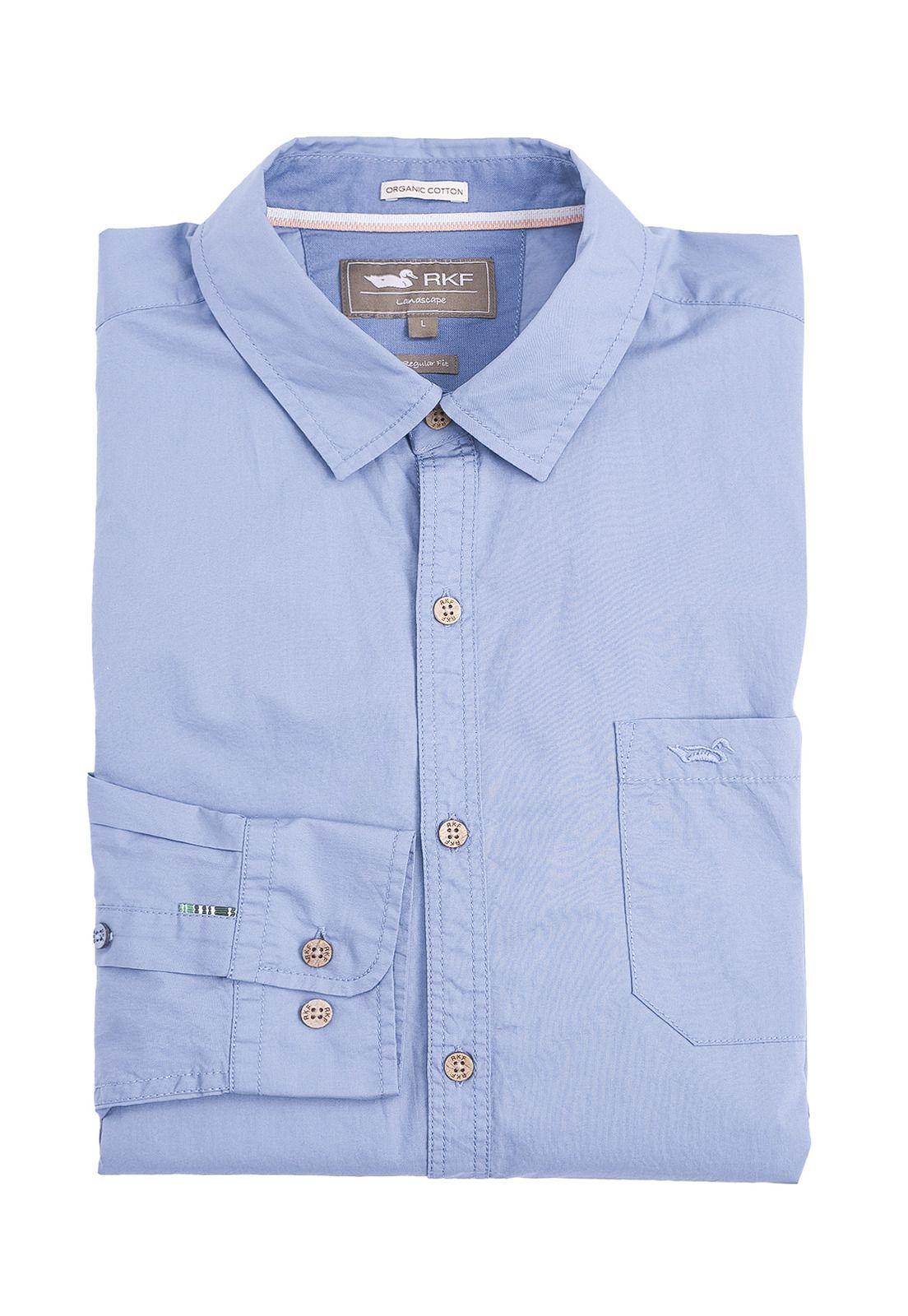 Camisa Algodón Orgánico Galiton Azul Hombre-0