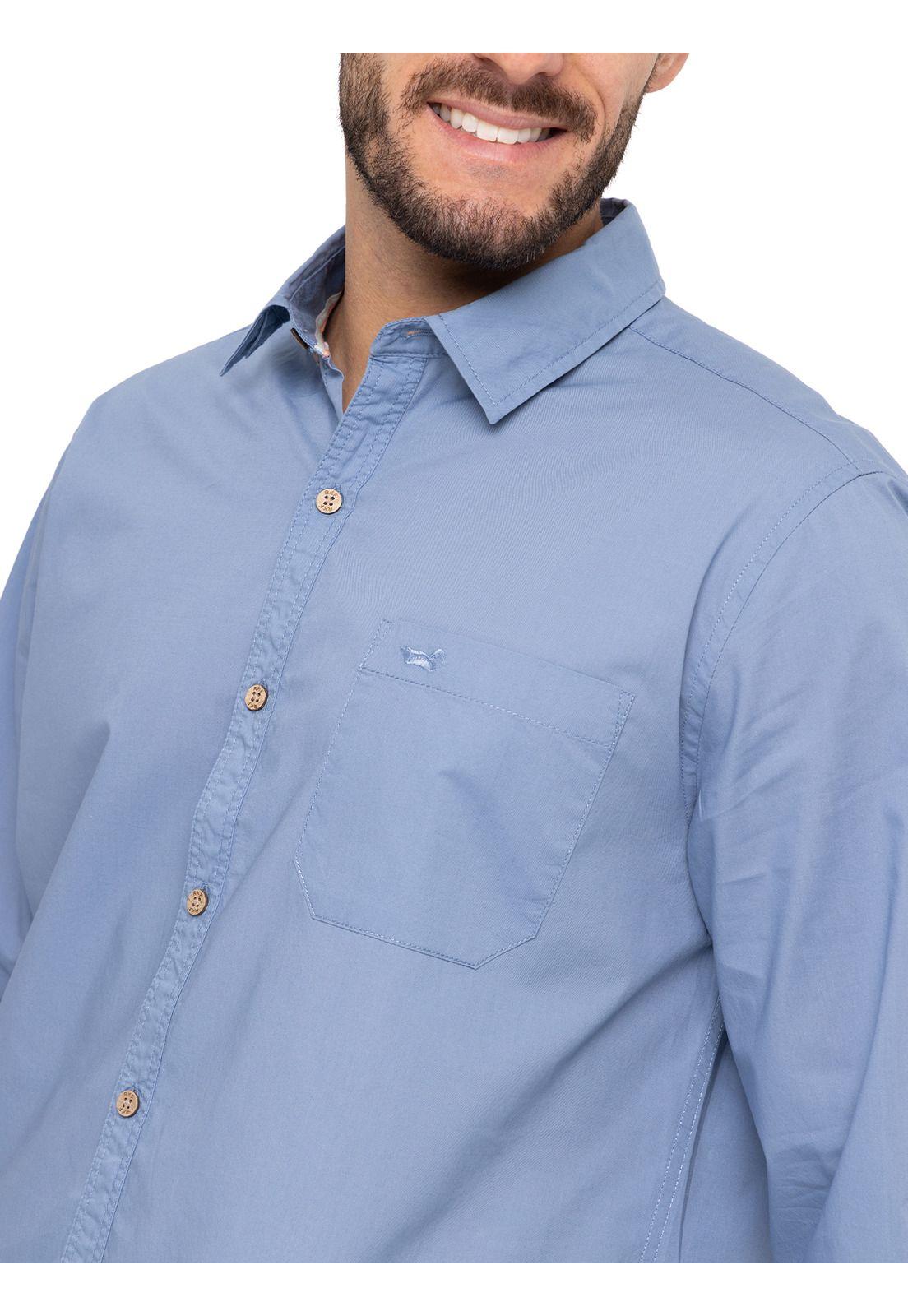 Camisa Algodón Orgánico Galiton Azul Hombre-7