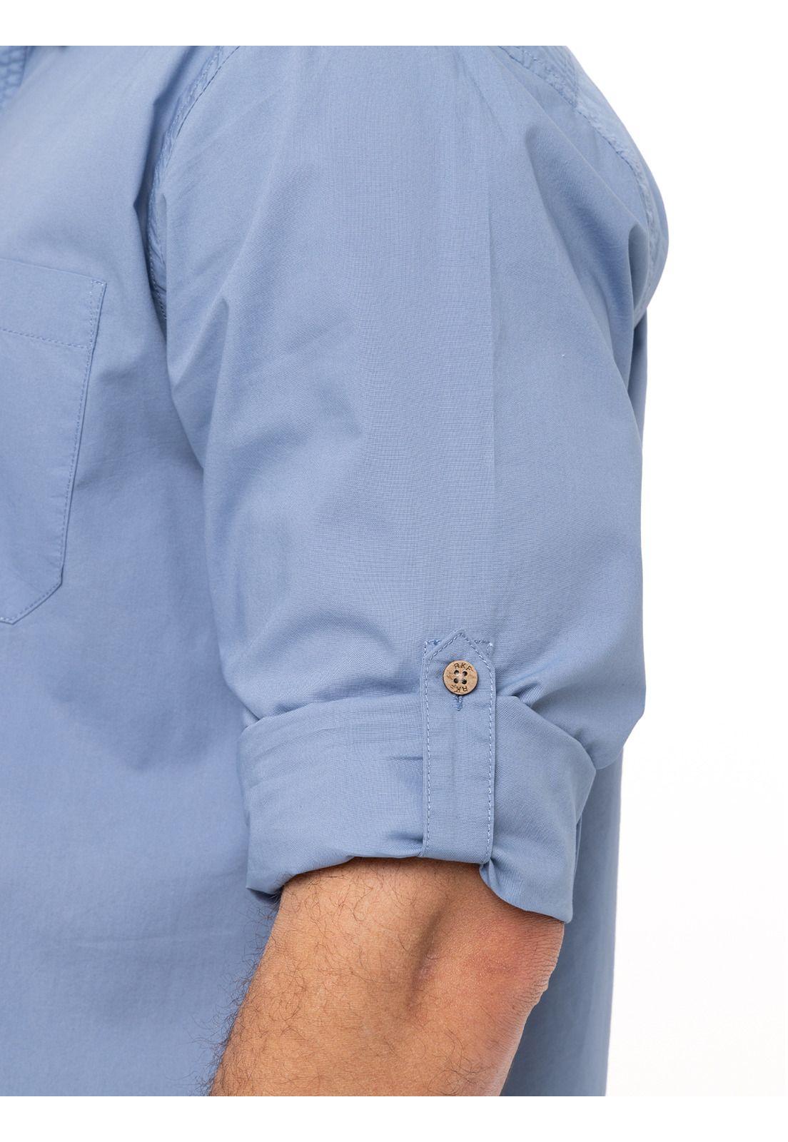 Camisa Algodón Orgánico Galiton Azul Hombre-8