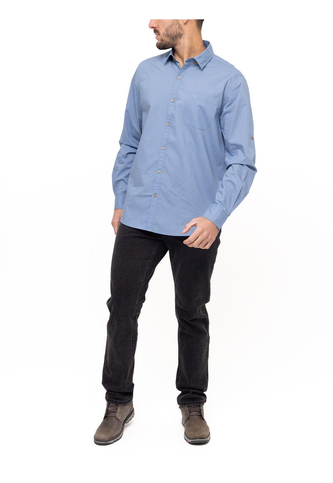 Camisa Algodón Orgánico Galiton Azul Hombre-9