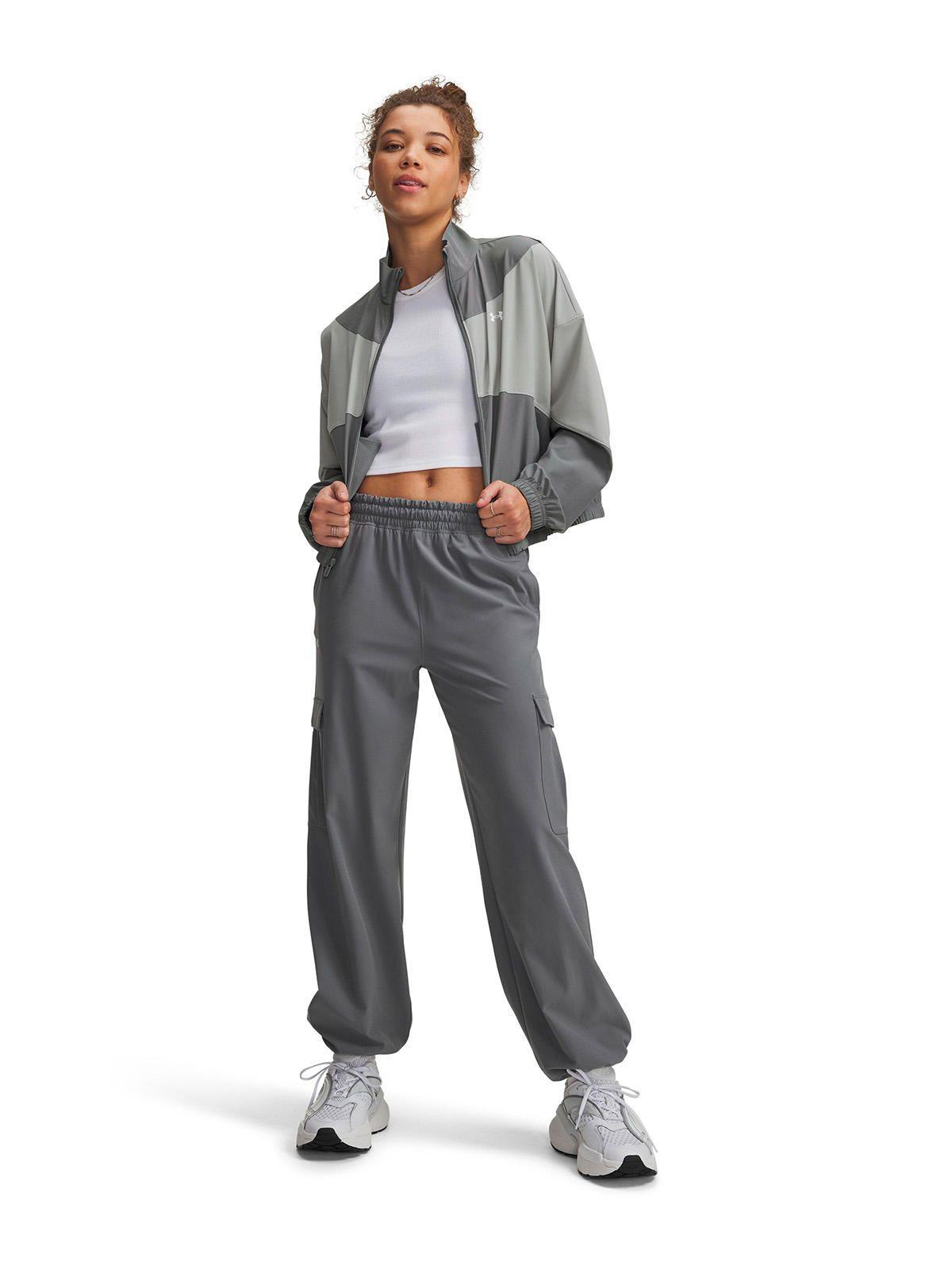 Pantalon UA Rival Woven Cargo Verde Mujer-3