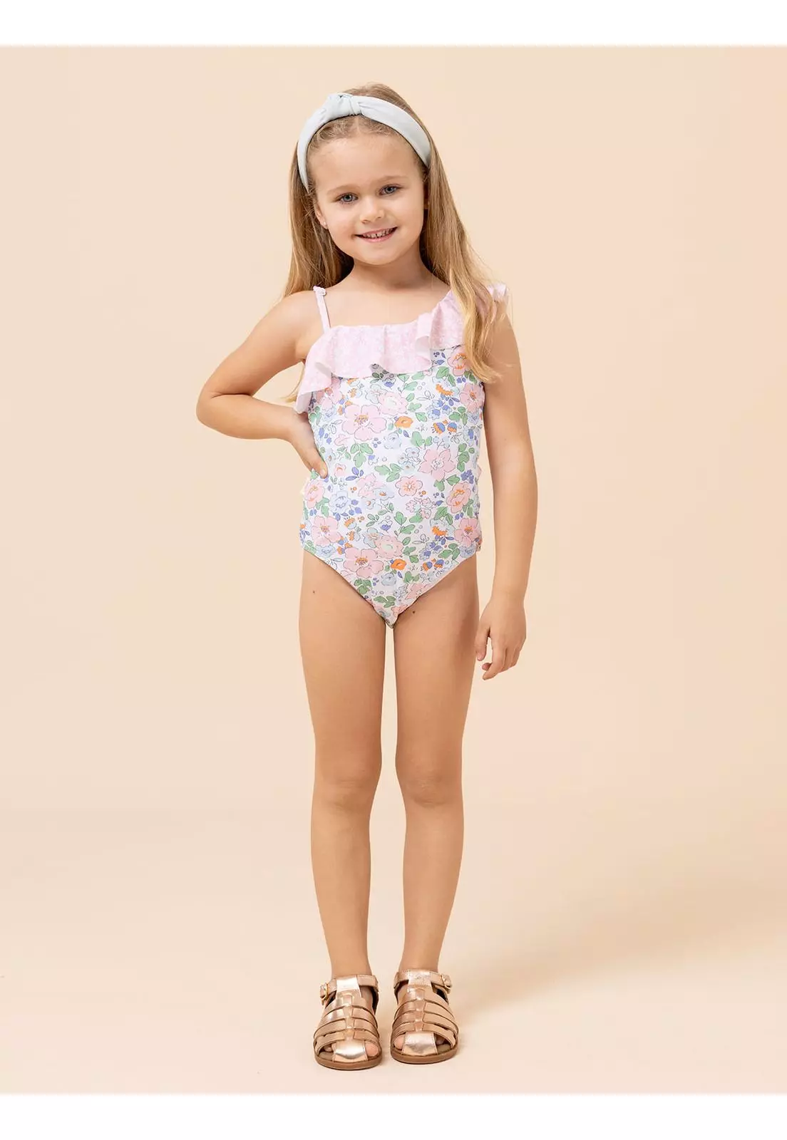 Traje De Baño Niña Vittoria Rosado-1