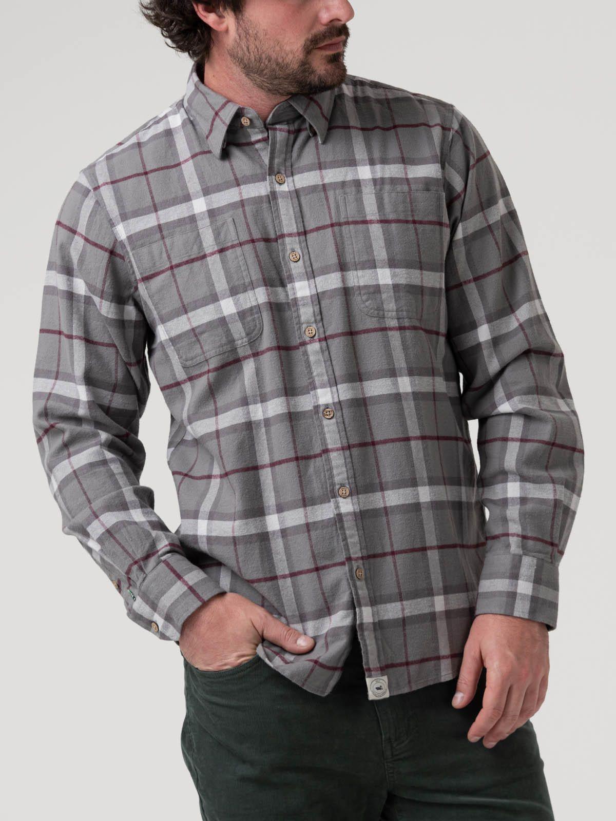 Camisa Algodón Orgánico Hombre Padua Gris-4