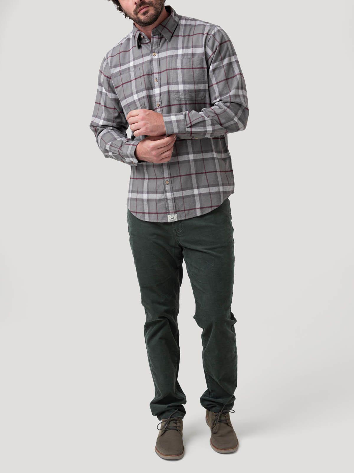 Camisa Algodón Orgánico Hombre Padua Gris-8