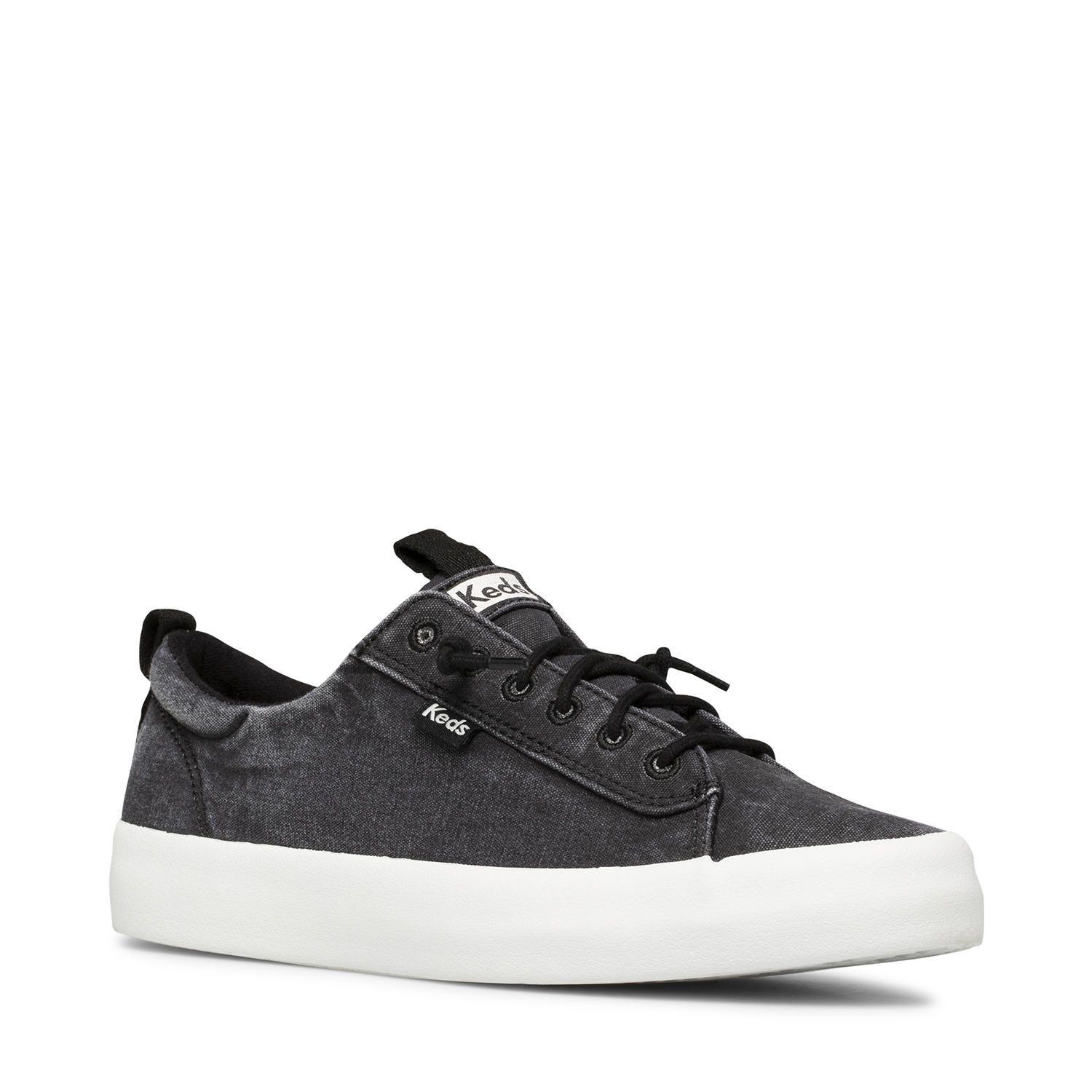 Zapatilla Negra Mujer Kickback Canvas -1