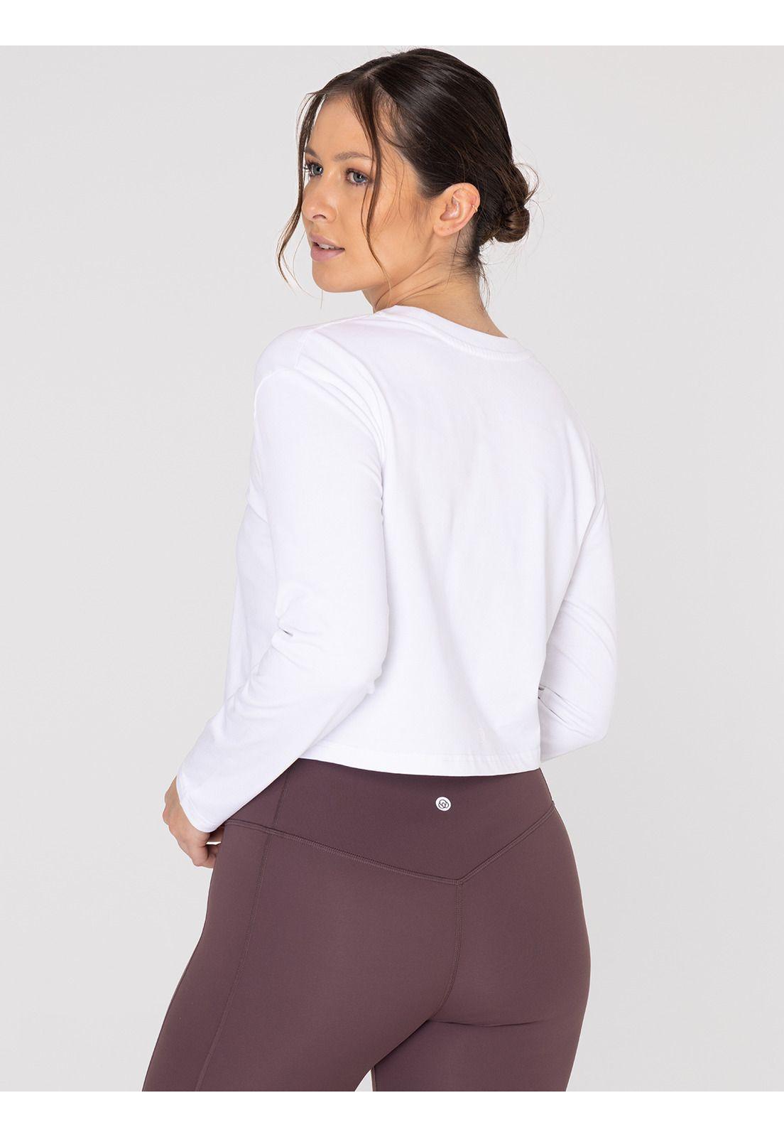 Polera deportiva Mujer Cotton Crop Top Blanca-1