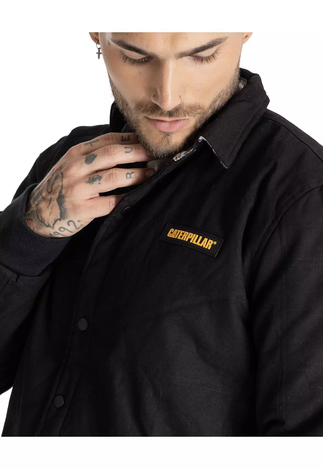 Camisa Hombre Foundation Overshirt Negro-4