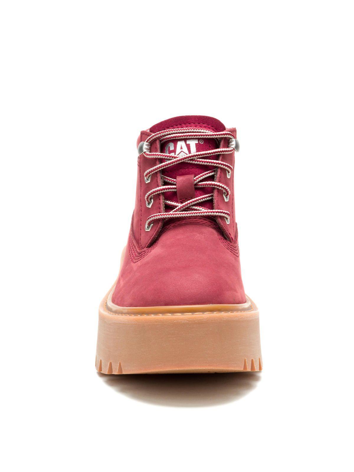 Botín Cuero Mujer Colorado Max Chukka Rojo-4