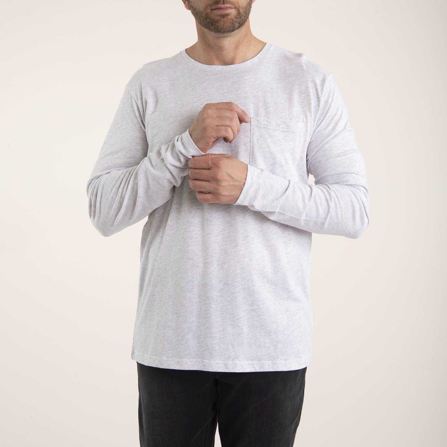 Polera Hombre Algodón Orgánico Basic Long Gris-1