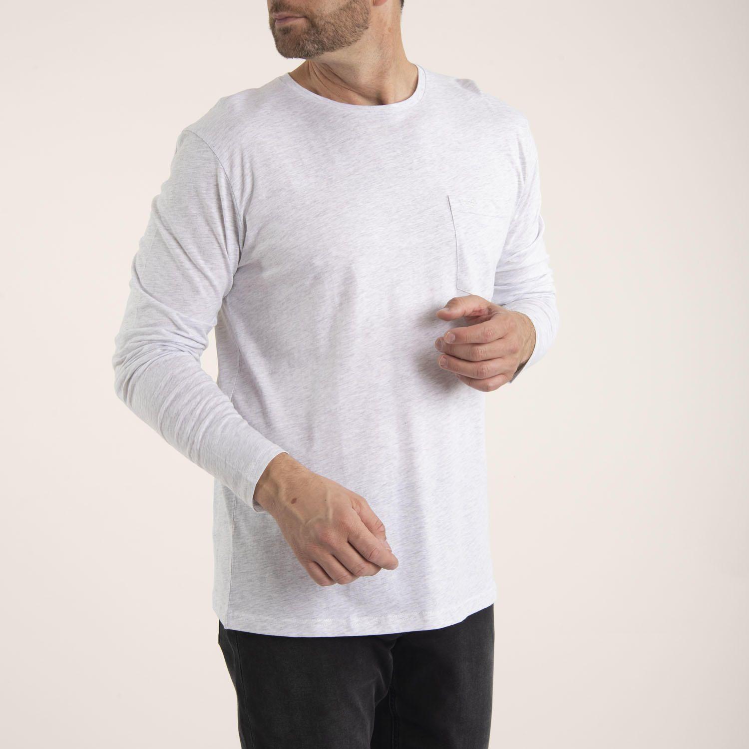 Polera Hombre Algodón Orgánico Basic Long Gris-2