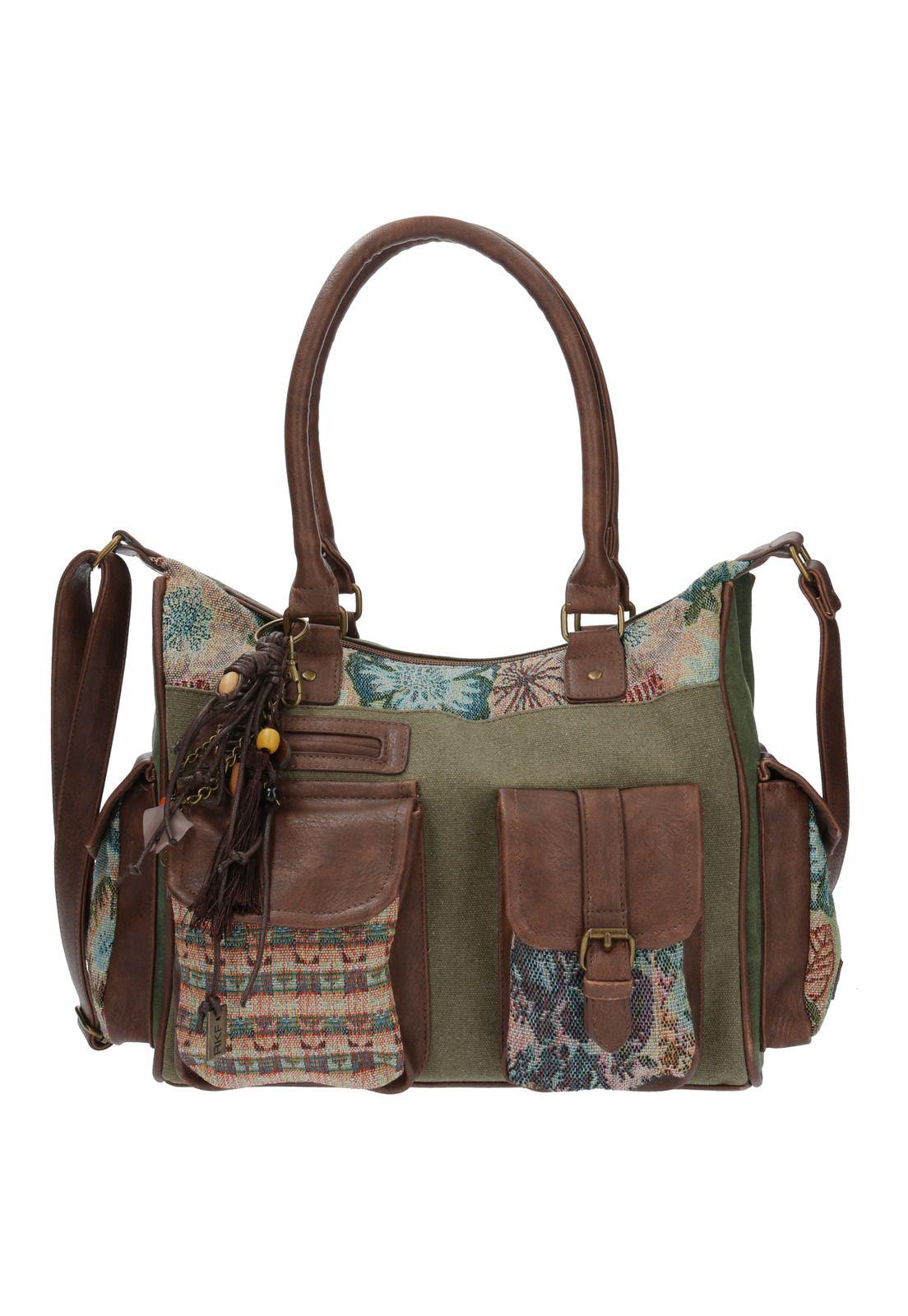 Cartera Textil Mujer Rossi Hobo Verde-0