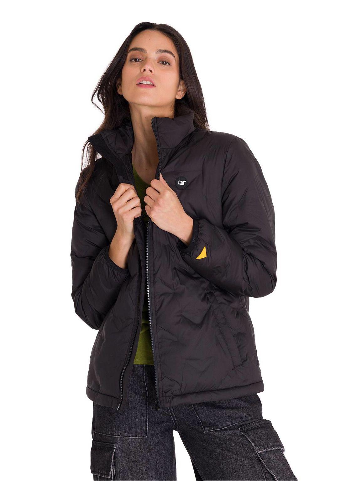 Parka Manga Larga Bonded Medium Weight Mujer Negra-1