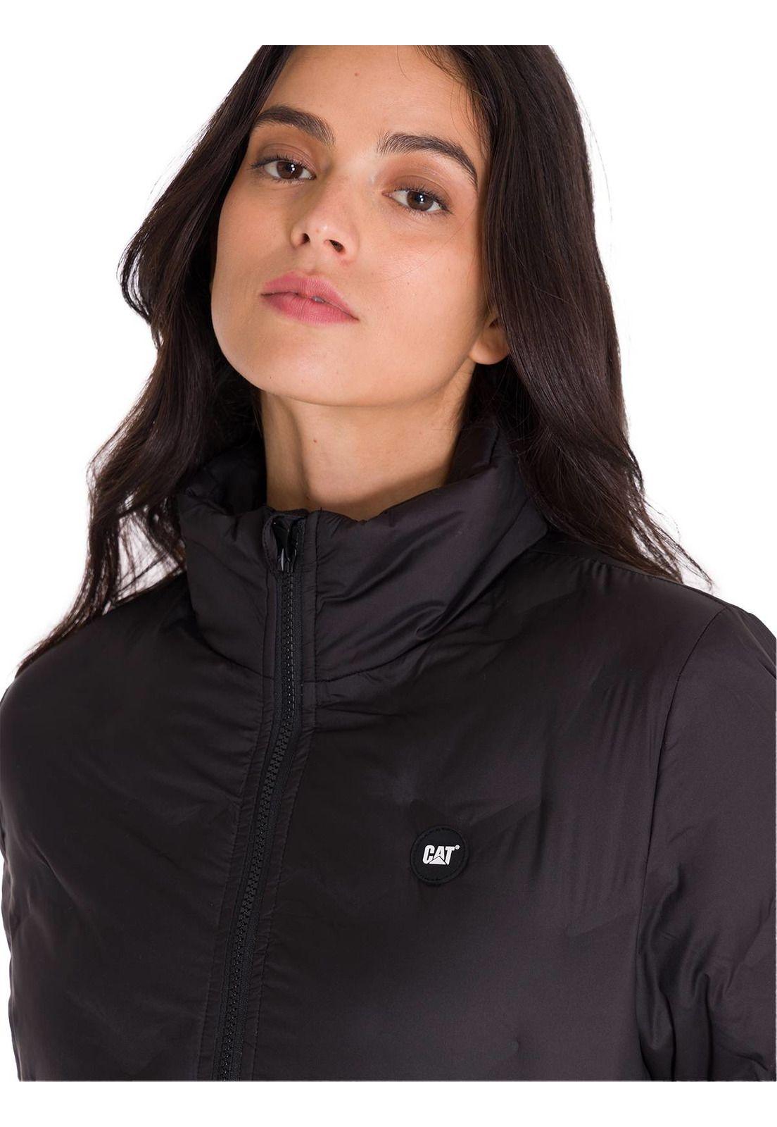 Parka Manga Larga Bonded Medium Weight Mujer Negra-4