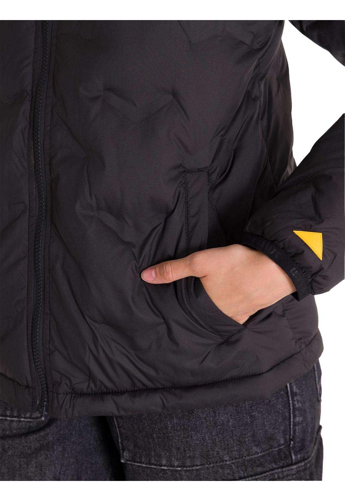 Parka Manga Larga Bonded Medium Weight Mujer Negra-5