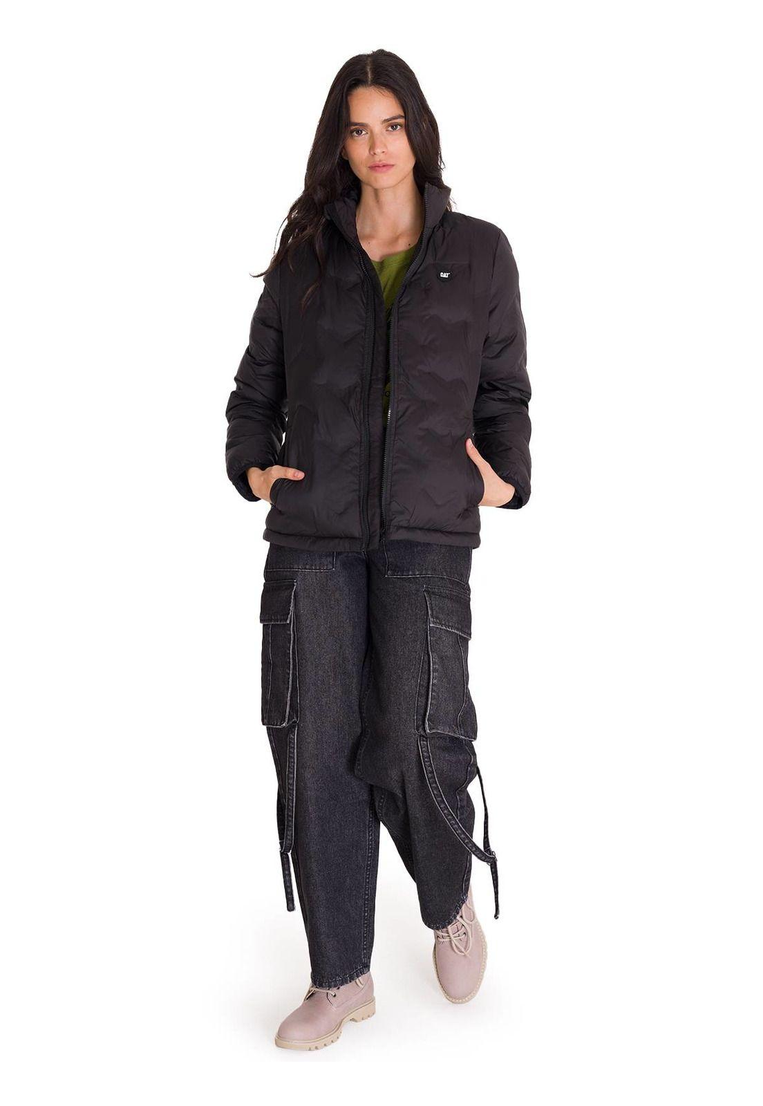 Parka Manga Larga Bonded Medium Weight Mujer Negra-6