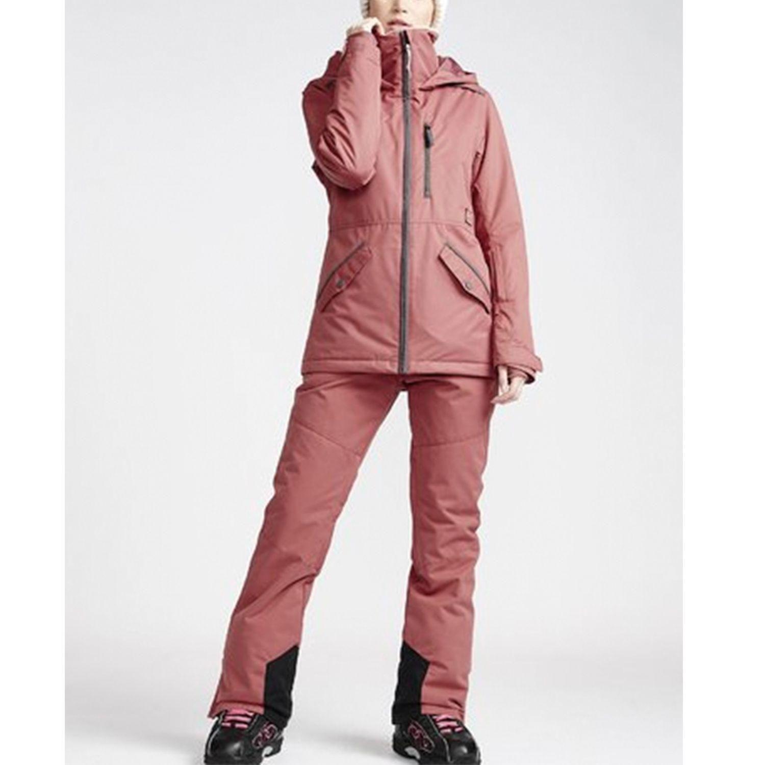 Pantalón De Ski Mujer Malla Rosa-3