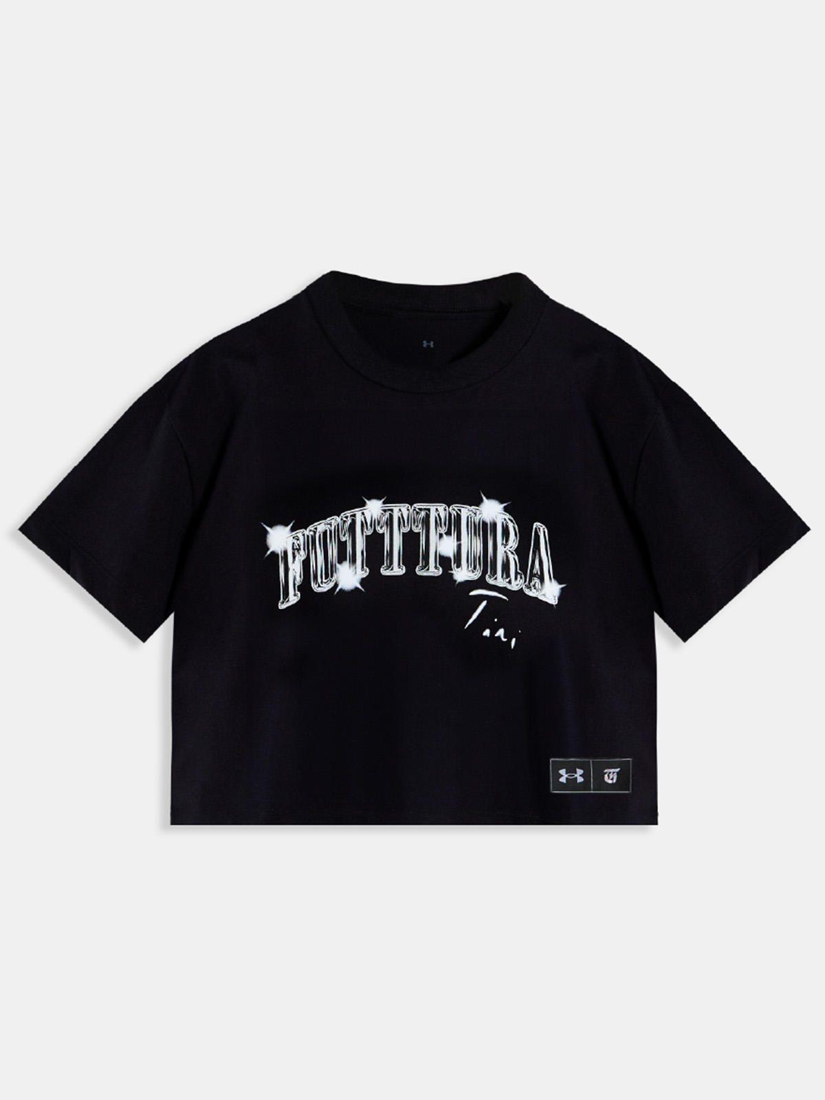 Polera Crop TINI Unisex Negra - FUTTTURA-0