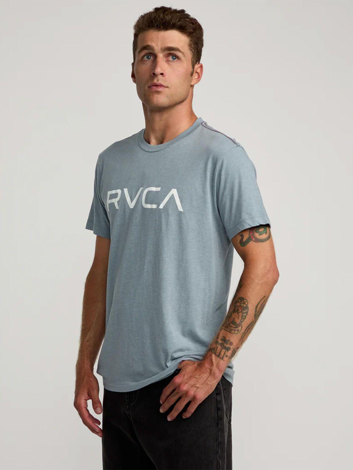Polera Manga Corta Hombre Big RVCA Celeste-5