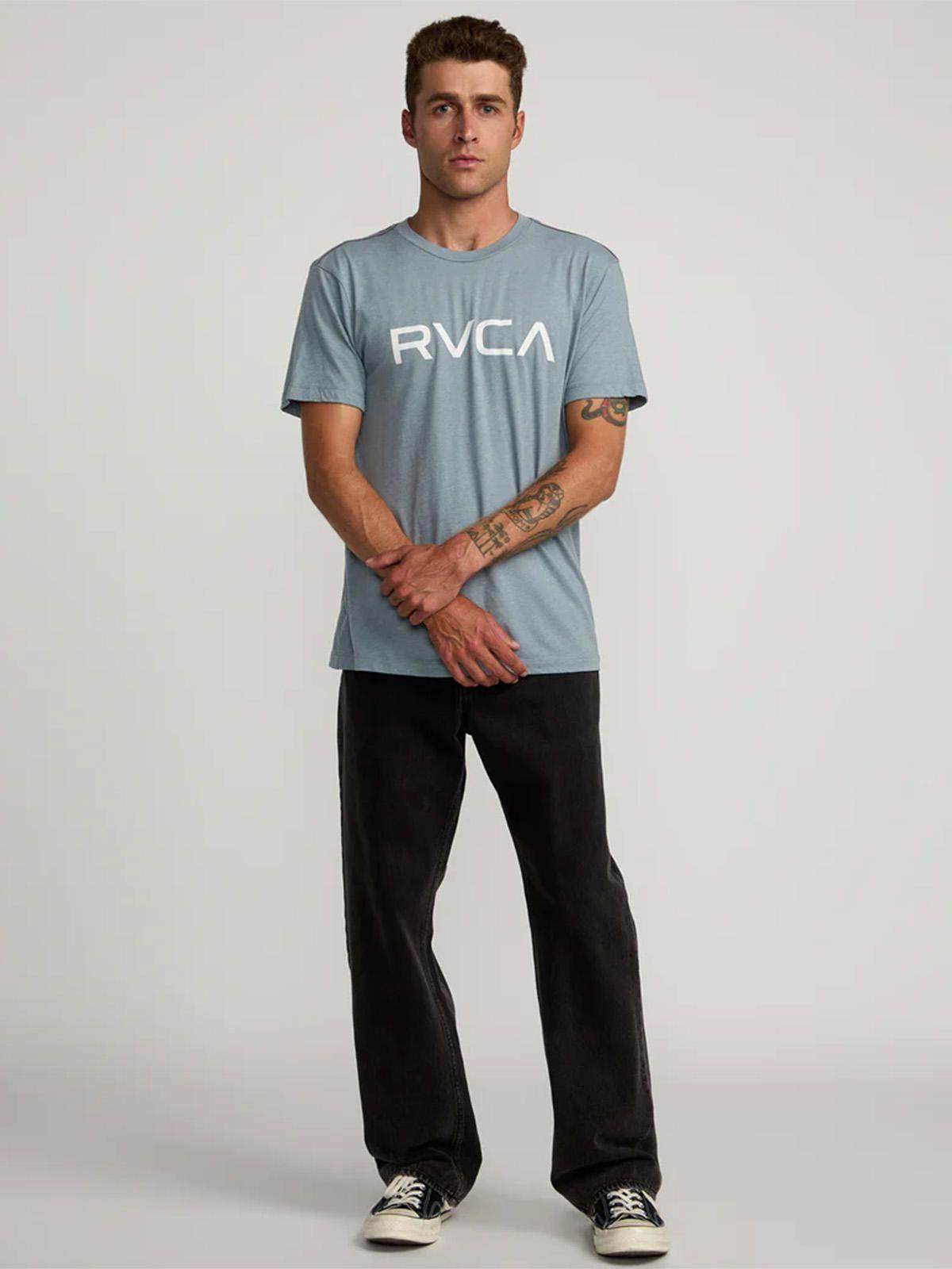 Polera Manga Corta Hombre Big RVCA Celeste-6