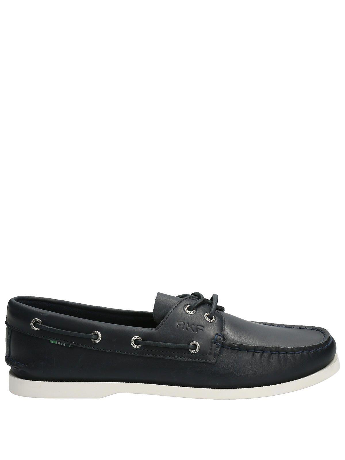 Mocasín Cuero Hombre Boat Azul-0