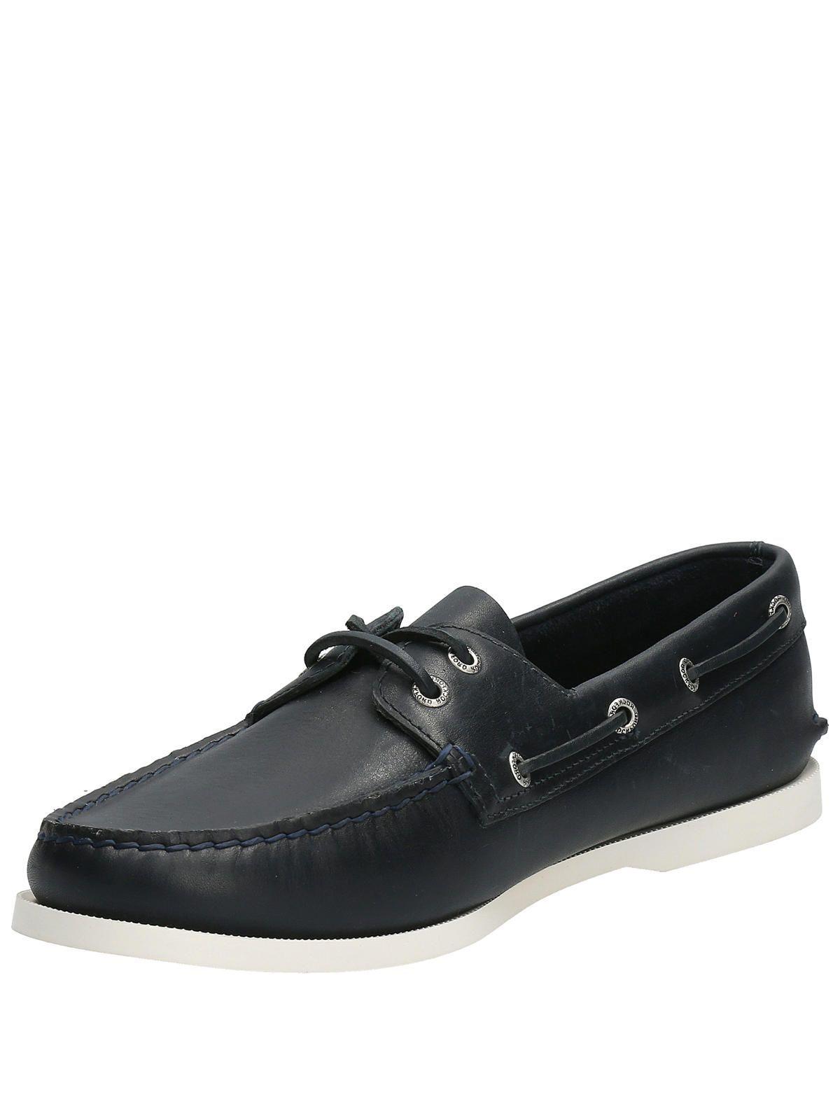 Mocasín Cuero Hombre Boat Azul-4