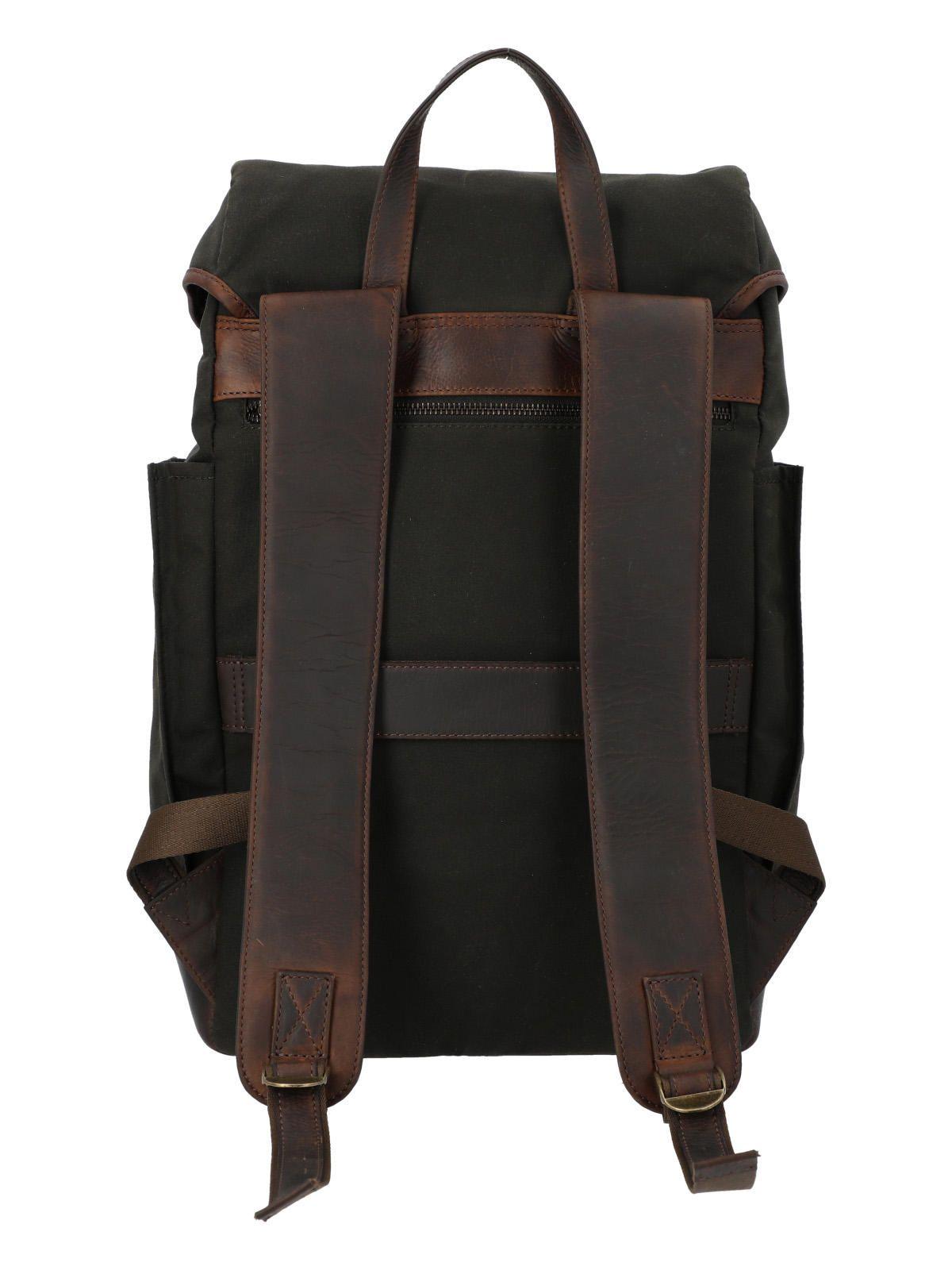 Mochila Canvas Cuero Unisex Uk Norwich Café-2