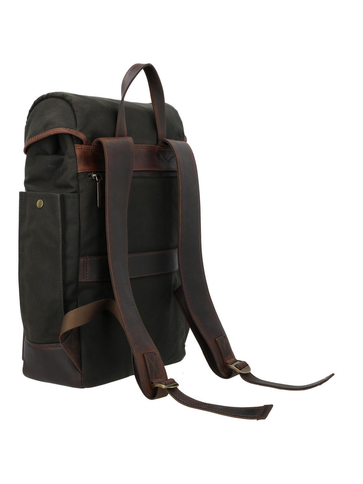 Mochila Canvas Cuero Unisex Uk Norwich Café-3
