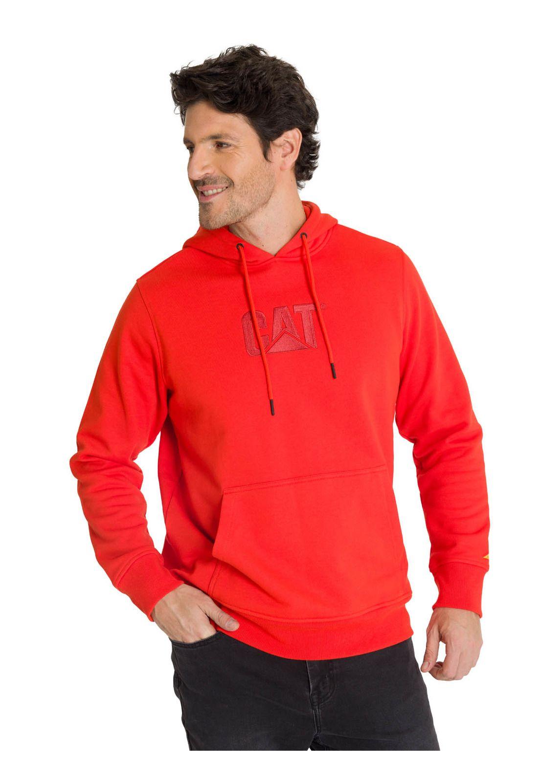 Polerón Fleece Hombre Hoody Logo Rojo-0