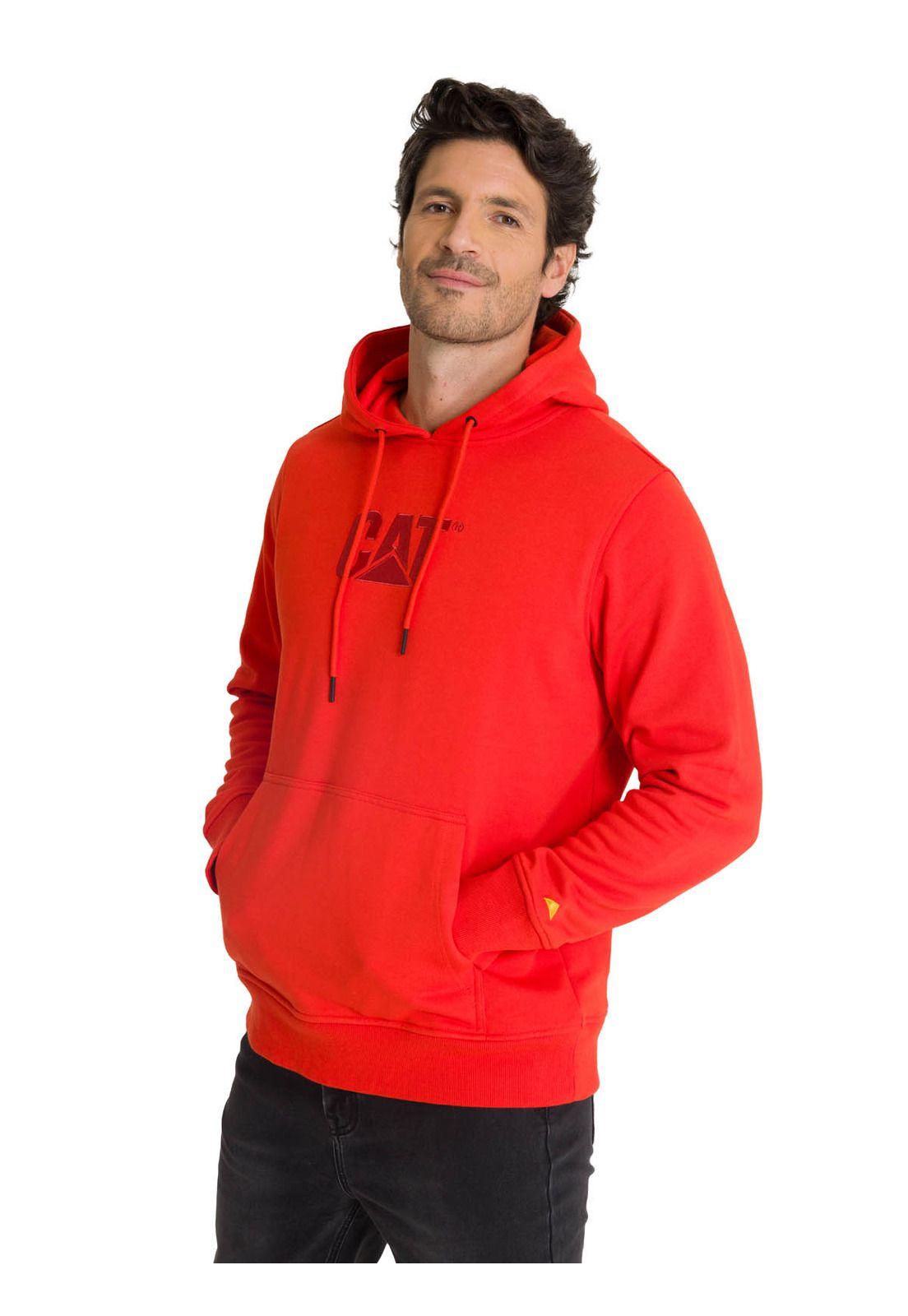 Polerón Fleece Hombre Hoody Logo Rojo-1