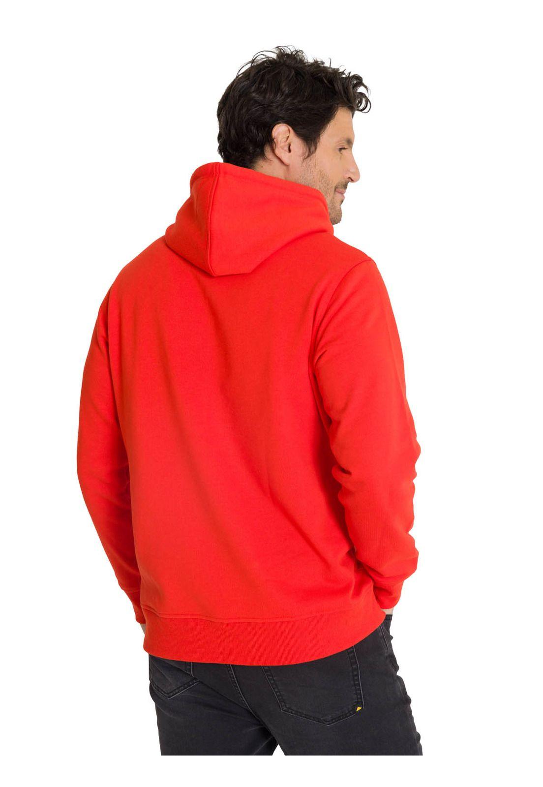 Polerón Fleece Hombre Hoody Logo Rojo-3