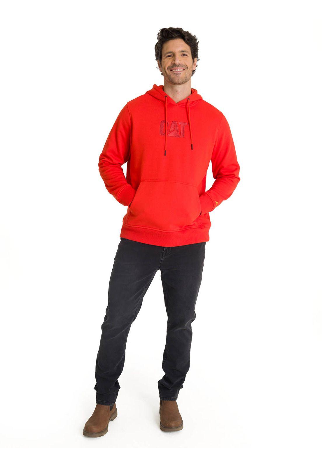 Polerón Fleece Hombre Hoody Logo Rojo-6