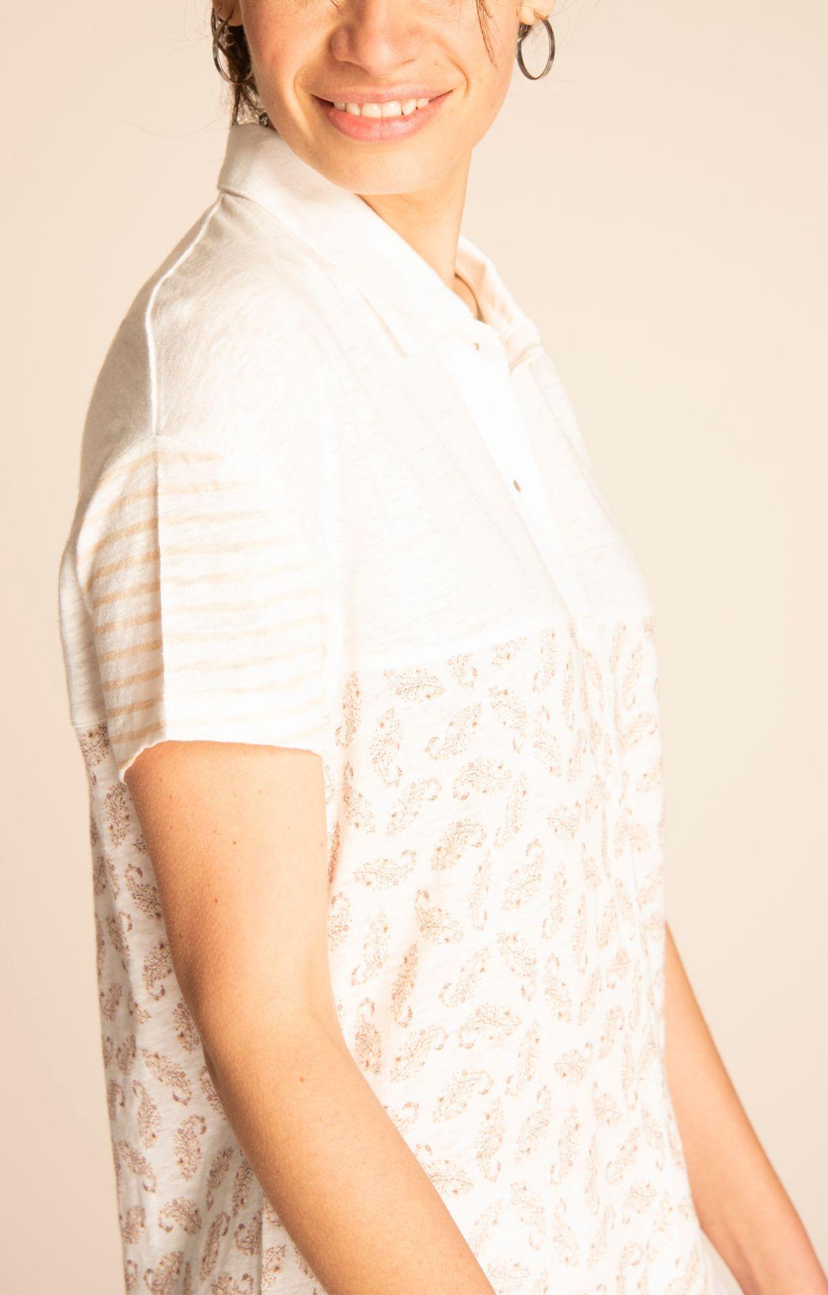 Polera Lino Orgánico Mujer Tampa Beige-3