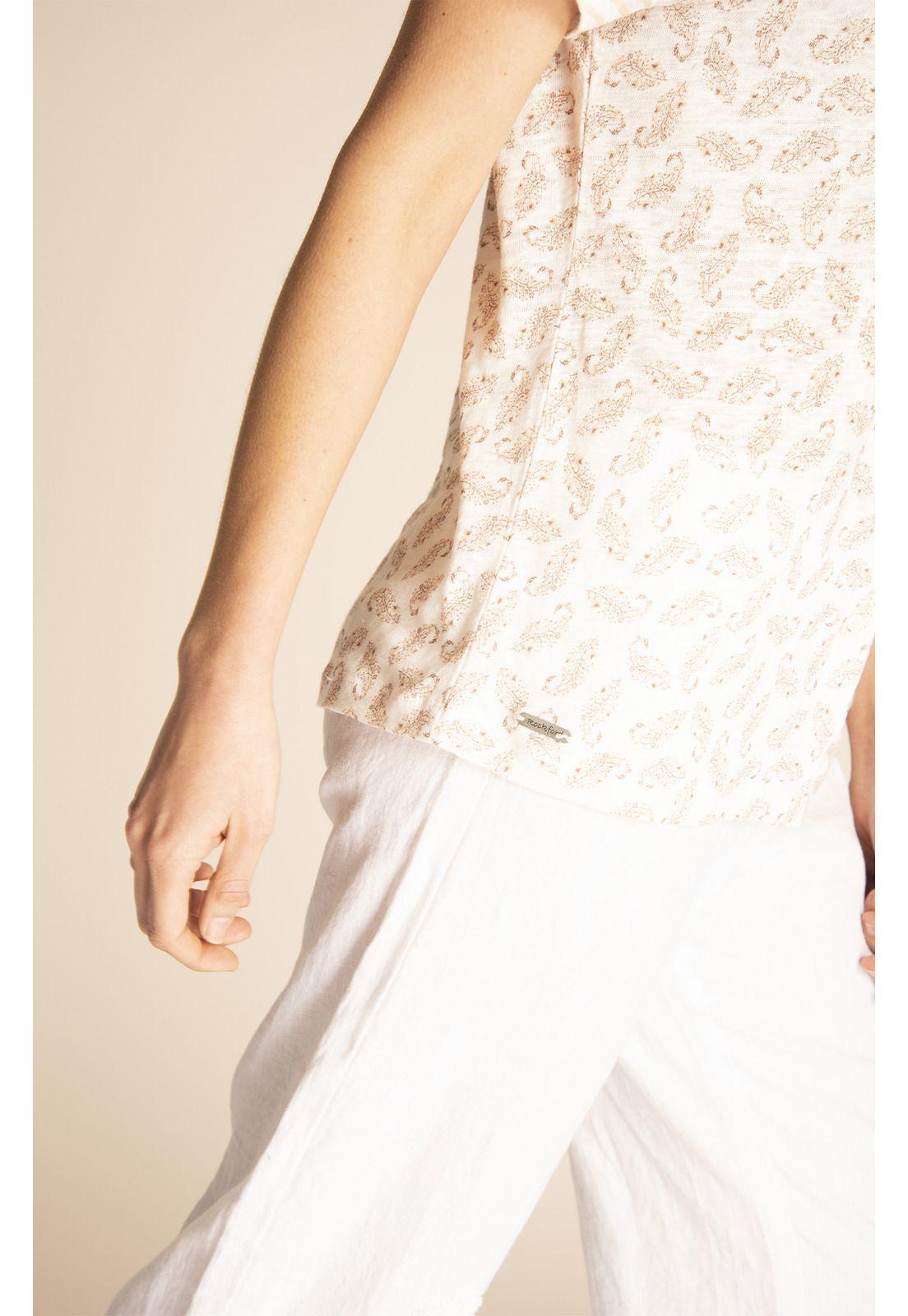 Polera Lino Orgánico Mujer Tampa Beige-4