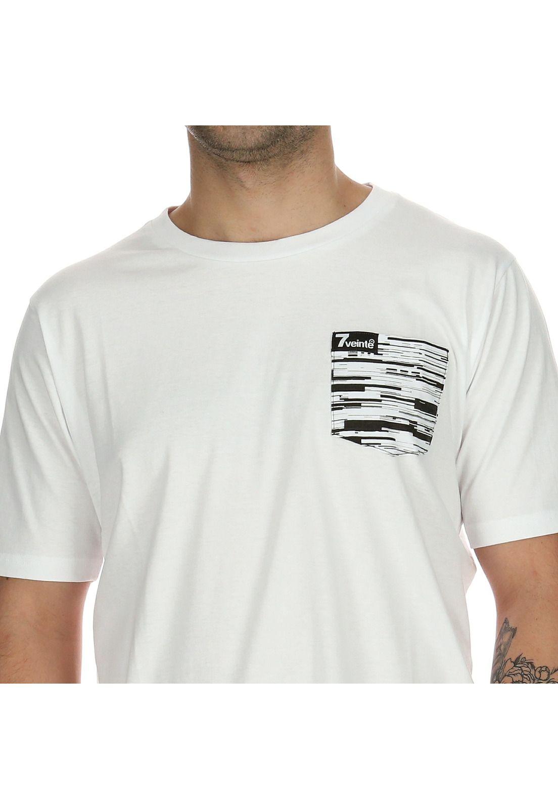 Polera M/C Hombre Glich Pocket Ss Blanco 7Veinte-4