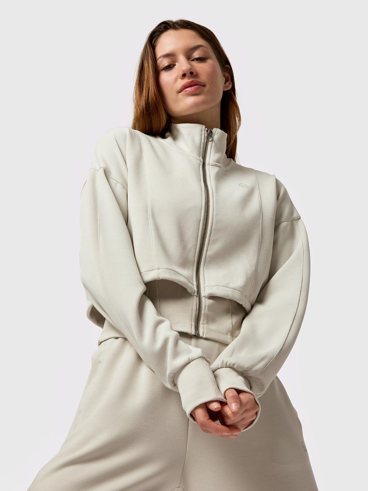 Polerón Crop Modal Vera Aloe Gris Mujer-0
