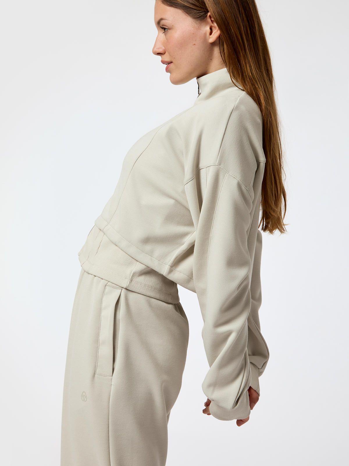 Polerón Crop Modal Vera Aloe Gris Mujer-3