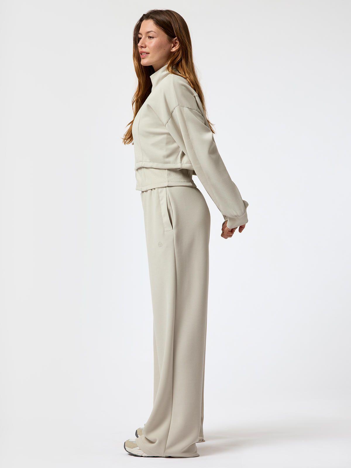 Polerón Crop Modal Vera Aloe Gris Mujer-5