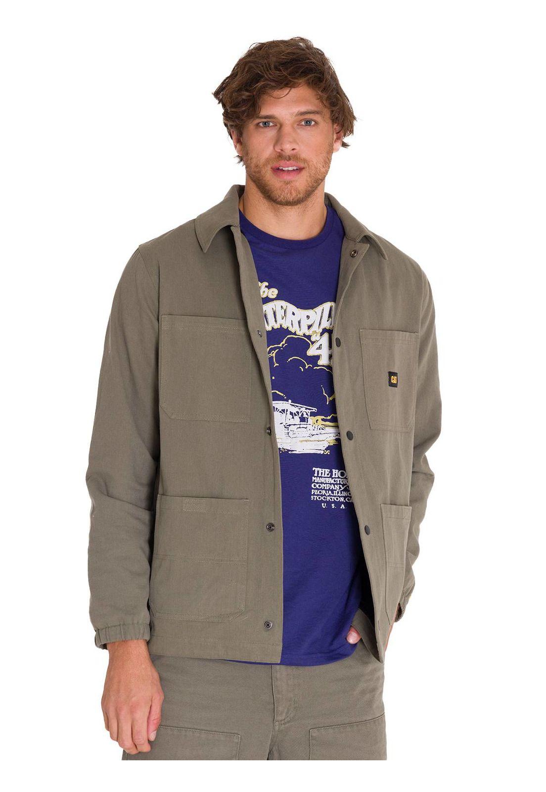 Chaqueta Casual Snap Front Coach Hombre Verde-1