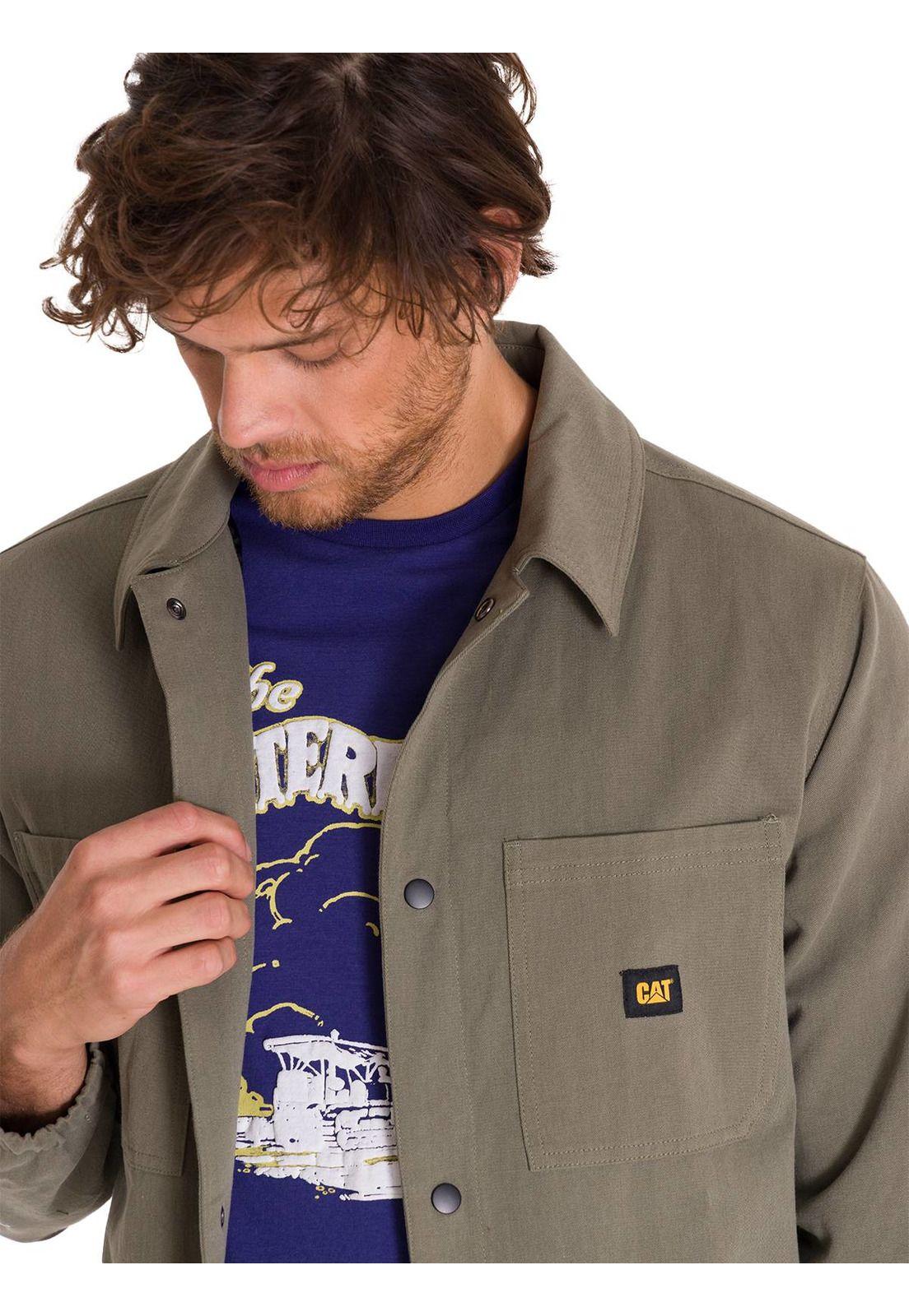 Chaqueta Casual Snap Front Coach Hombre Verde-4
