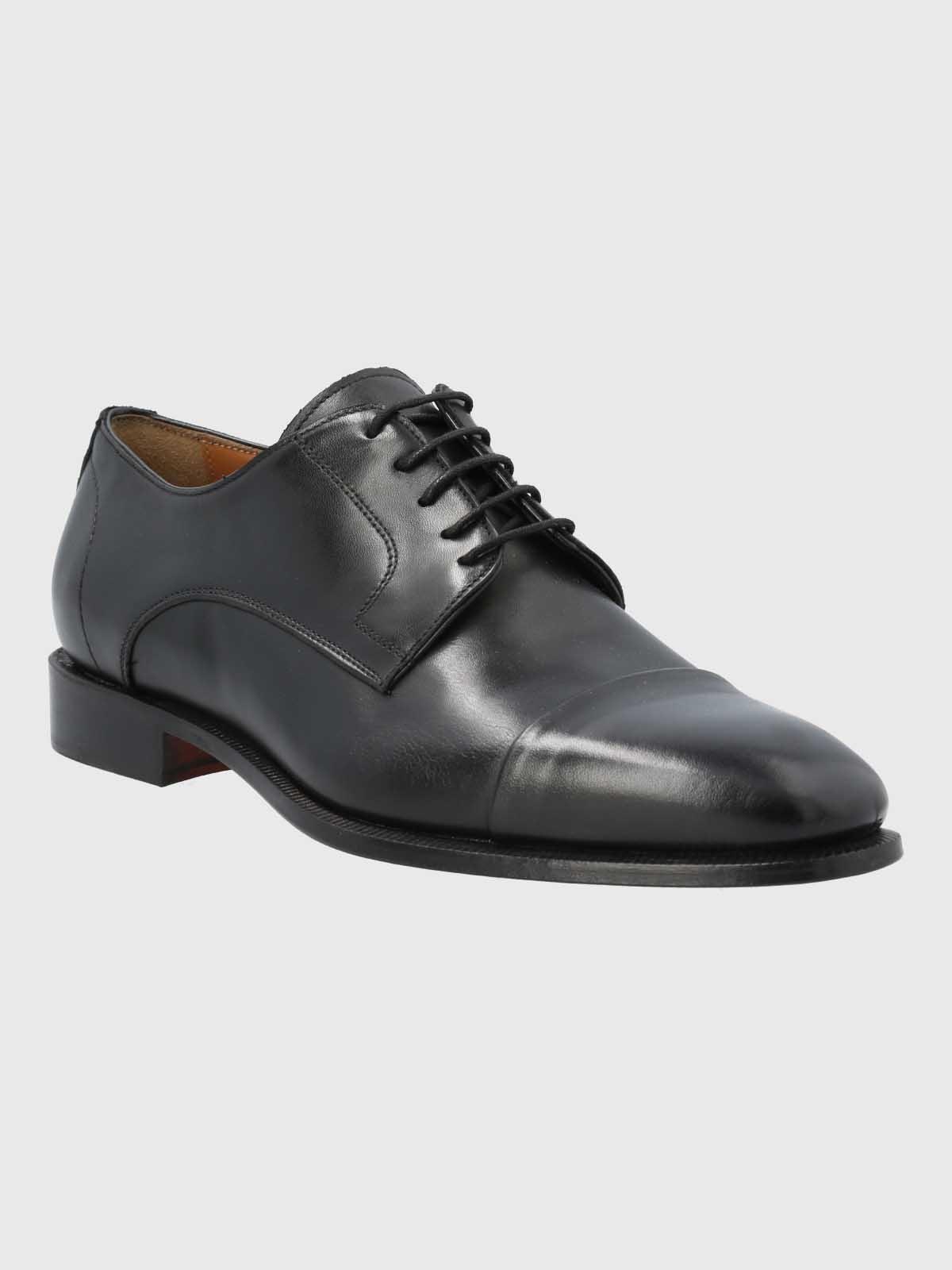 Zapato Italiano Hombre Cuero Moratii Negro-0