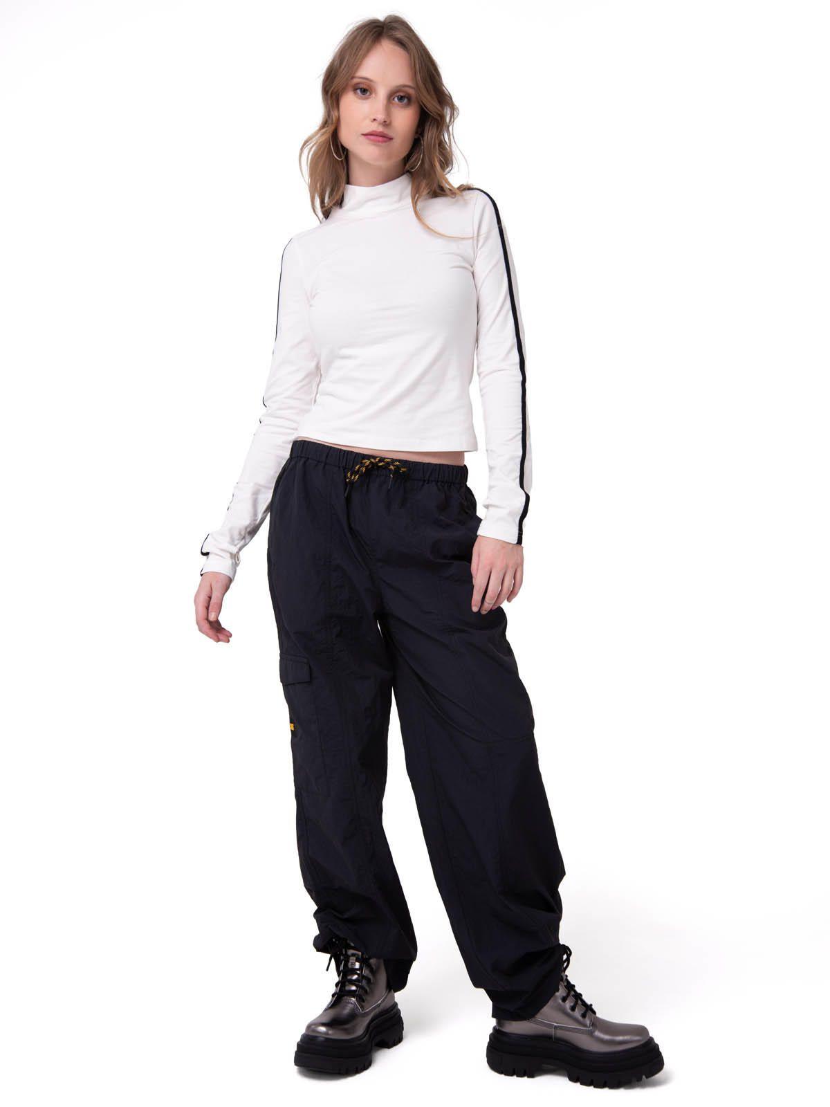 Polera Manga Larga Mujer Sporty Mock Neck Blanco-5