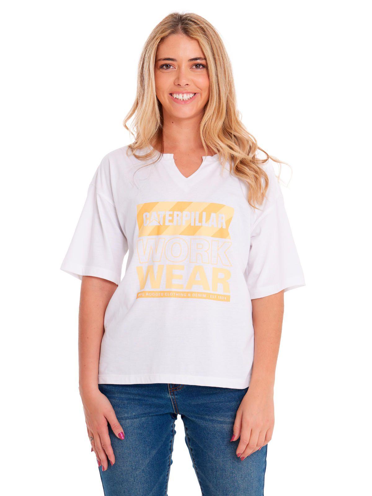 Polera Manga Corta Mujer Notch Neck Novelty2 Blanco-4