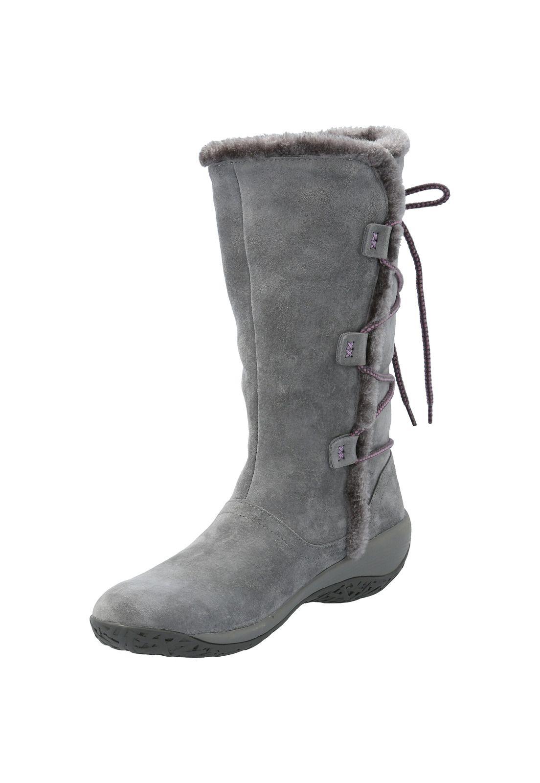 Bota Cuero Mujer Alove Gris-4