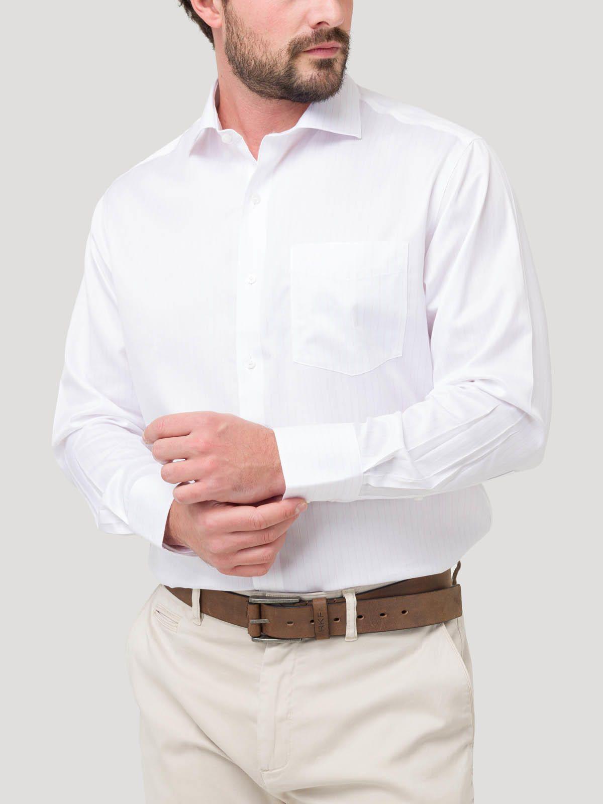 Camisa Algodón Libre de Arrugas Hombre Blanco-4